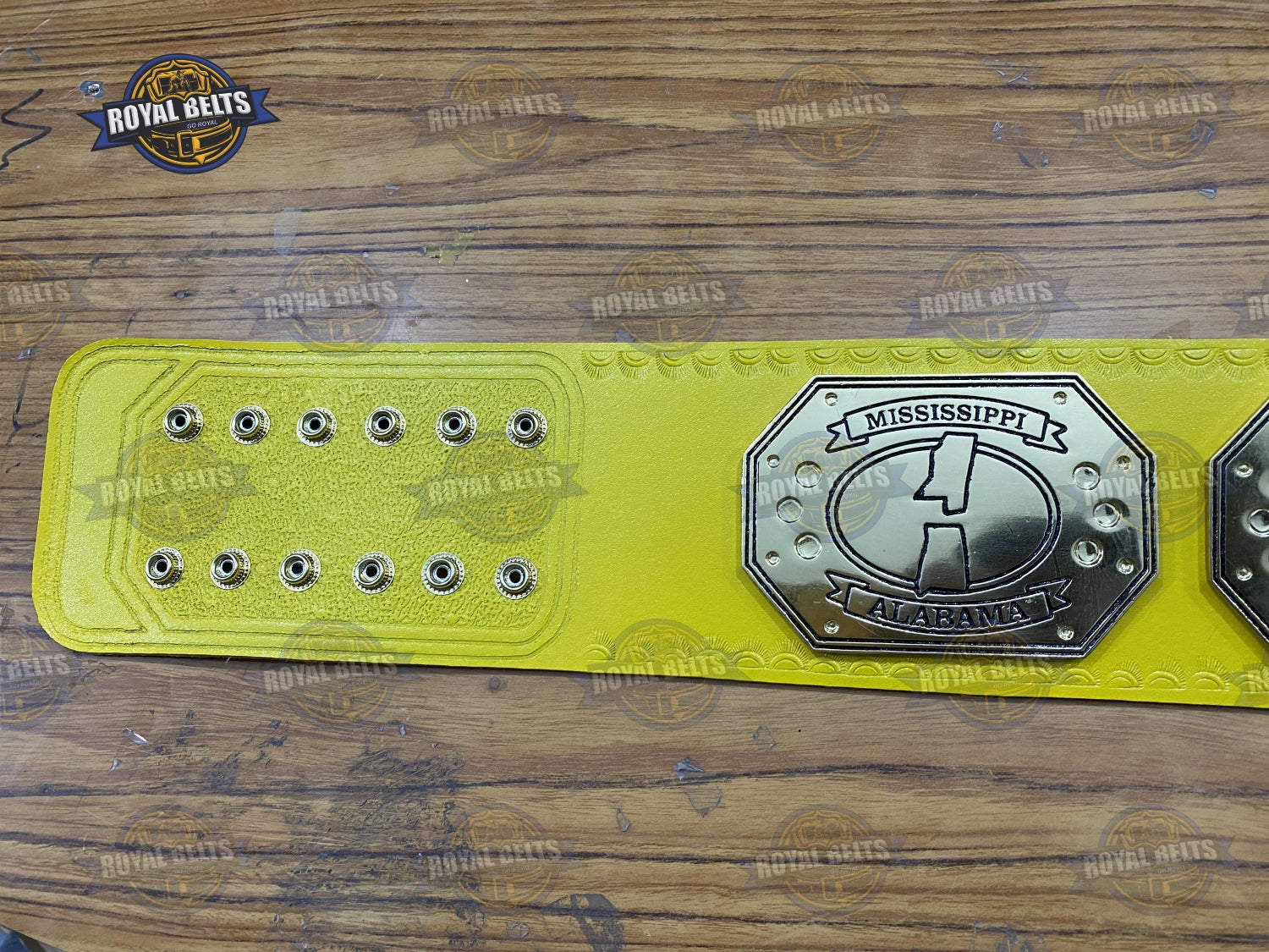 Southern Wrestling Championship Belt featuring high detail chrome plates , leather strap