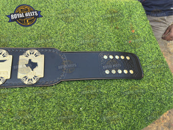 Southern Heavyweight Wrestling Championship Title Belt HD CNC featuring engraved Southern logo and stitched leather Manufacture by Royal Belts