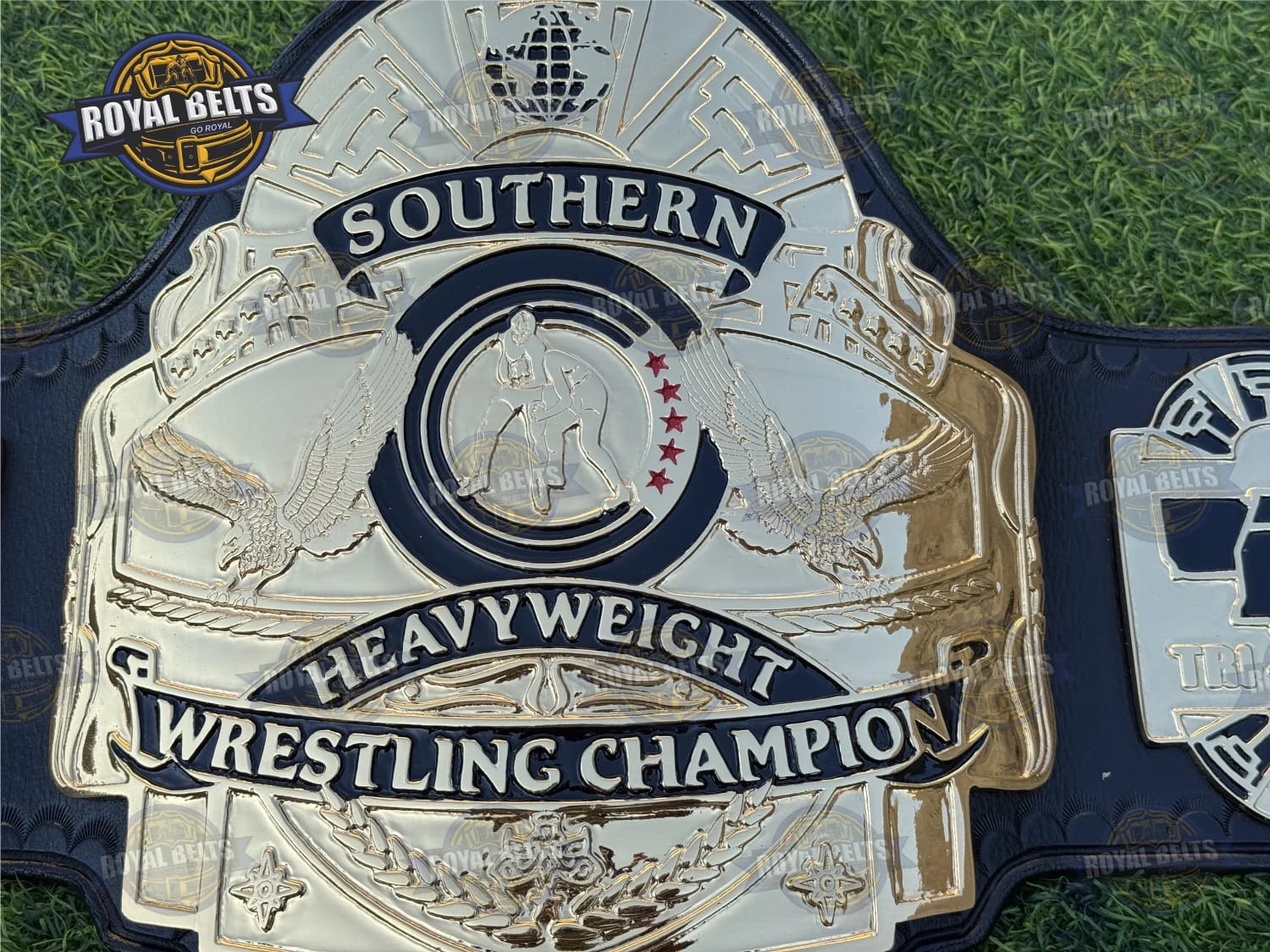 Southern Heavyweight Wrestling Championship Title Belt HD CNC with flexible premium leather and polished gold finish
