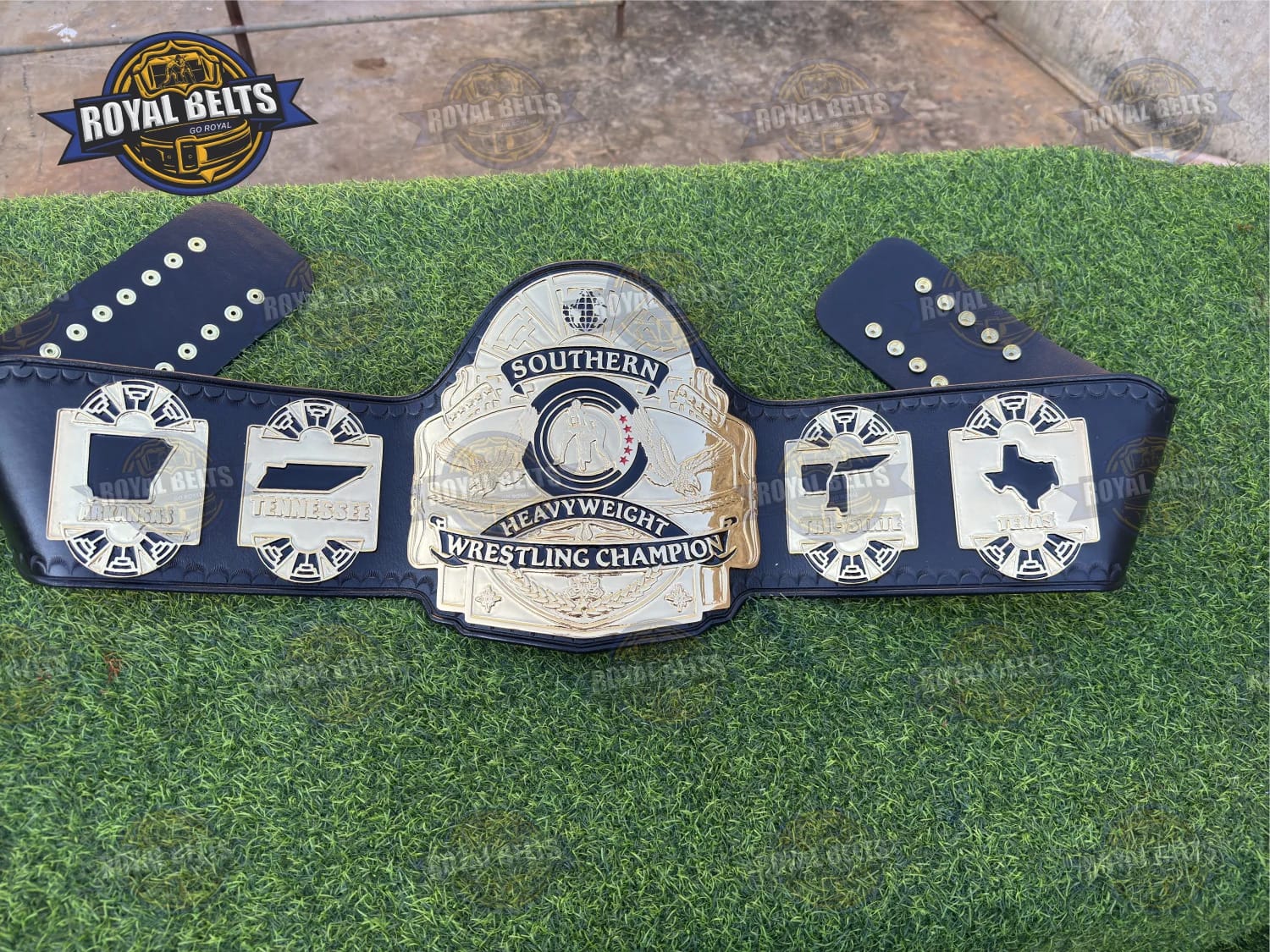 Southern Heavyweight Wrestling Championship Title Belt HD CNC layered plate design with engraved borders