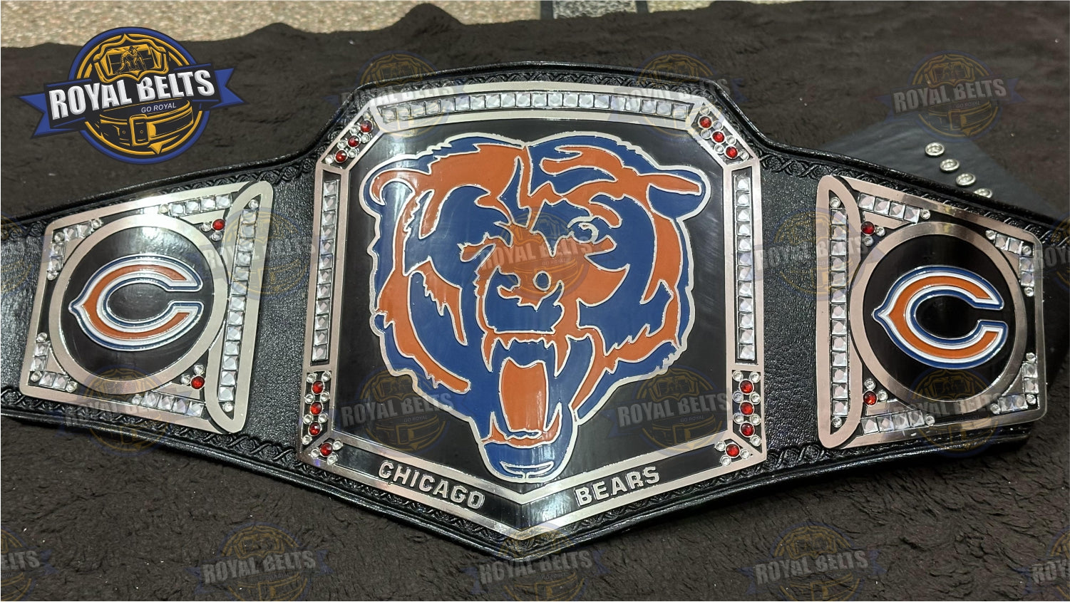 Chicago Bears NFL American Football Brass Plated championship title belt replica Made by Royal Belts