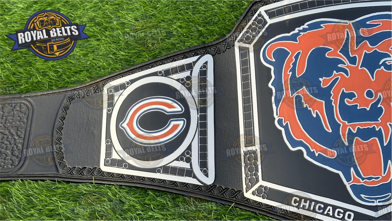 Chicago Bears NFL American Football Brass Plated heavyweight replica display belt Designed by Royal Belts