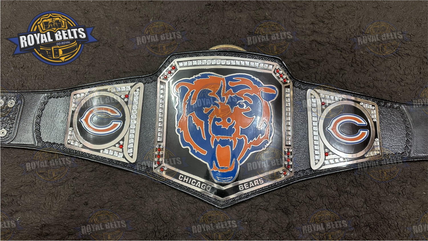 Super Bowl Chicago Bears NFL American Football Brass Plated adult size championship display