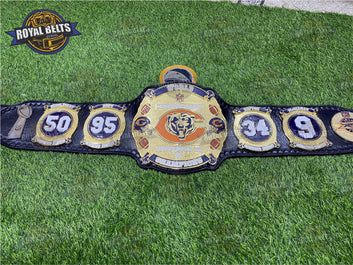 Superbowl Chicago Bears NFL Football Title Belt premium style fan gear Handmade by Royal Belts