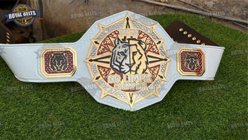 TCW No Limits HD CNC Belt featuring engraved logo and mirror finished gold plates Designed by Royal Belts