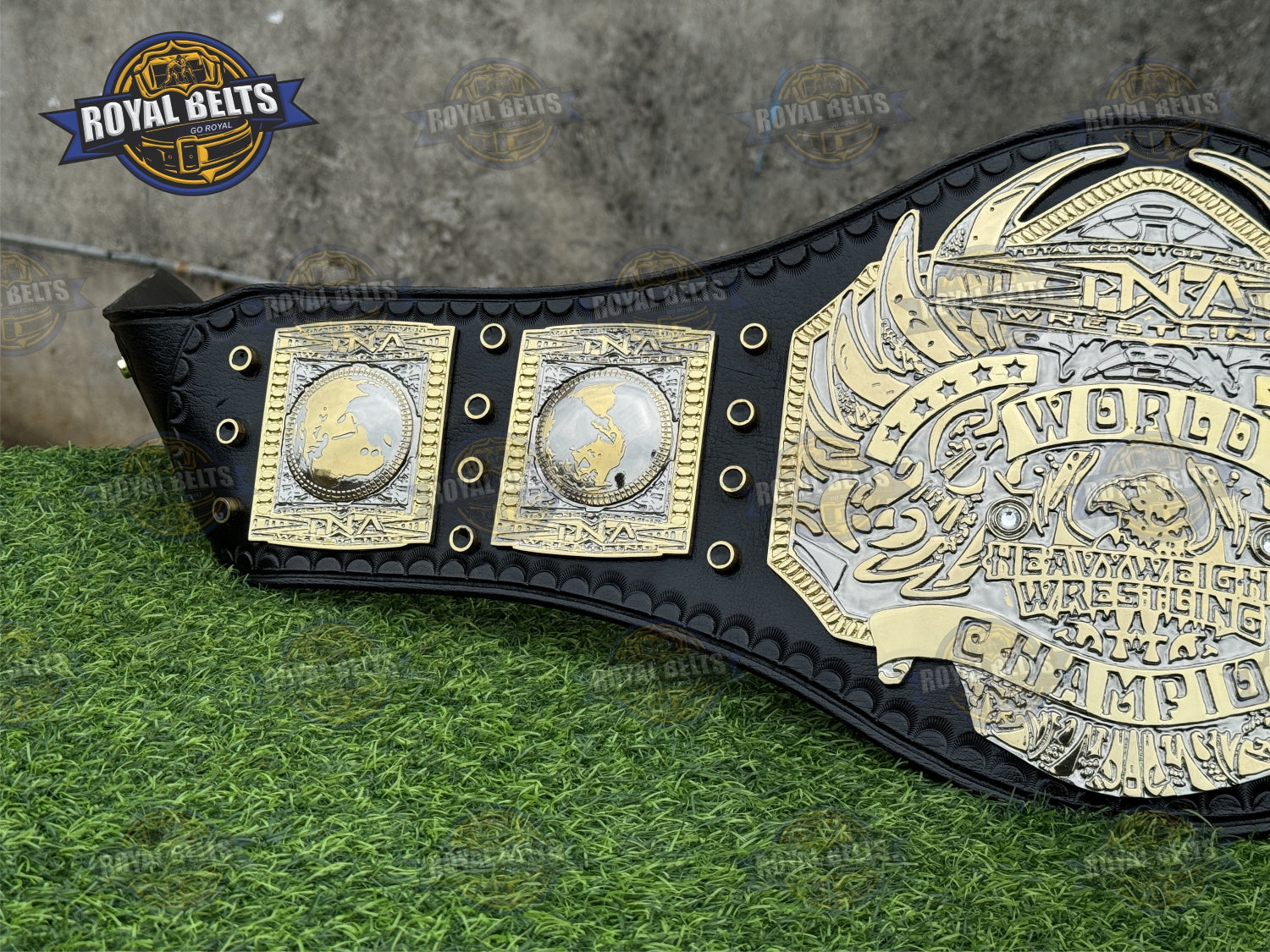 TNA Midwest Wrestling Championship Title Belt HD CNC with high relief engraving and polished professional finish