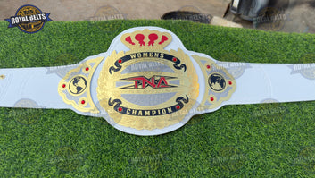 TNA Championship Title Belt featuring engraved logo and mirror finished gold plates Designed by Royal Belts