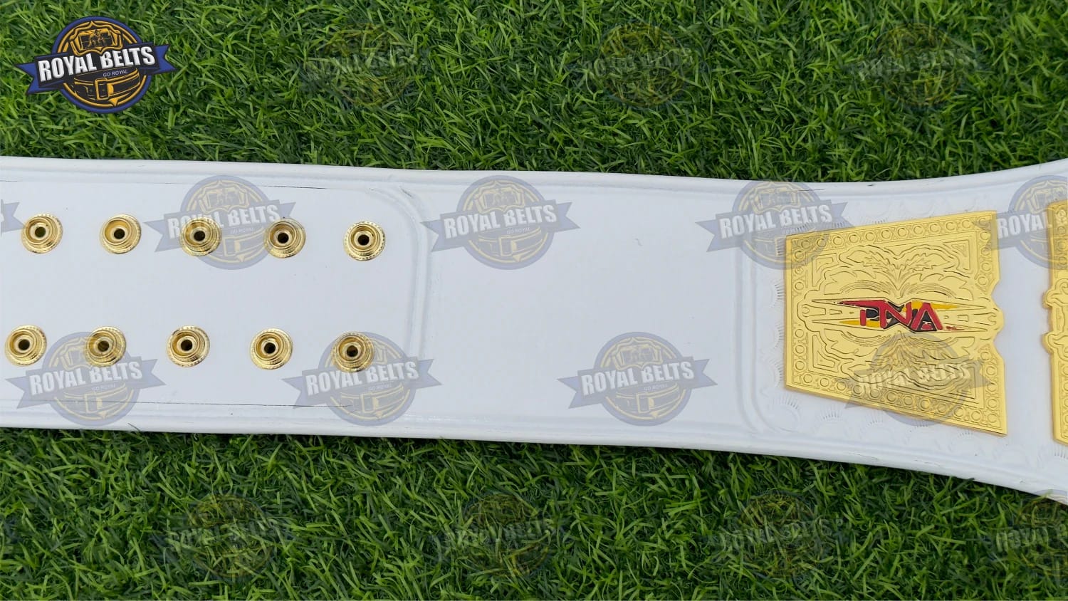 TNA Knockouts Title Belt with thick metal plates and beveled edges