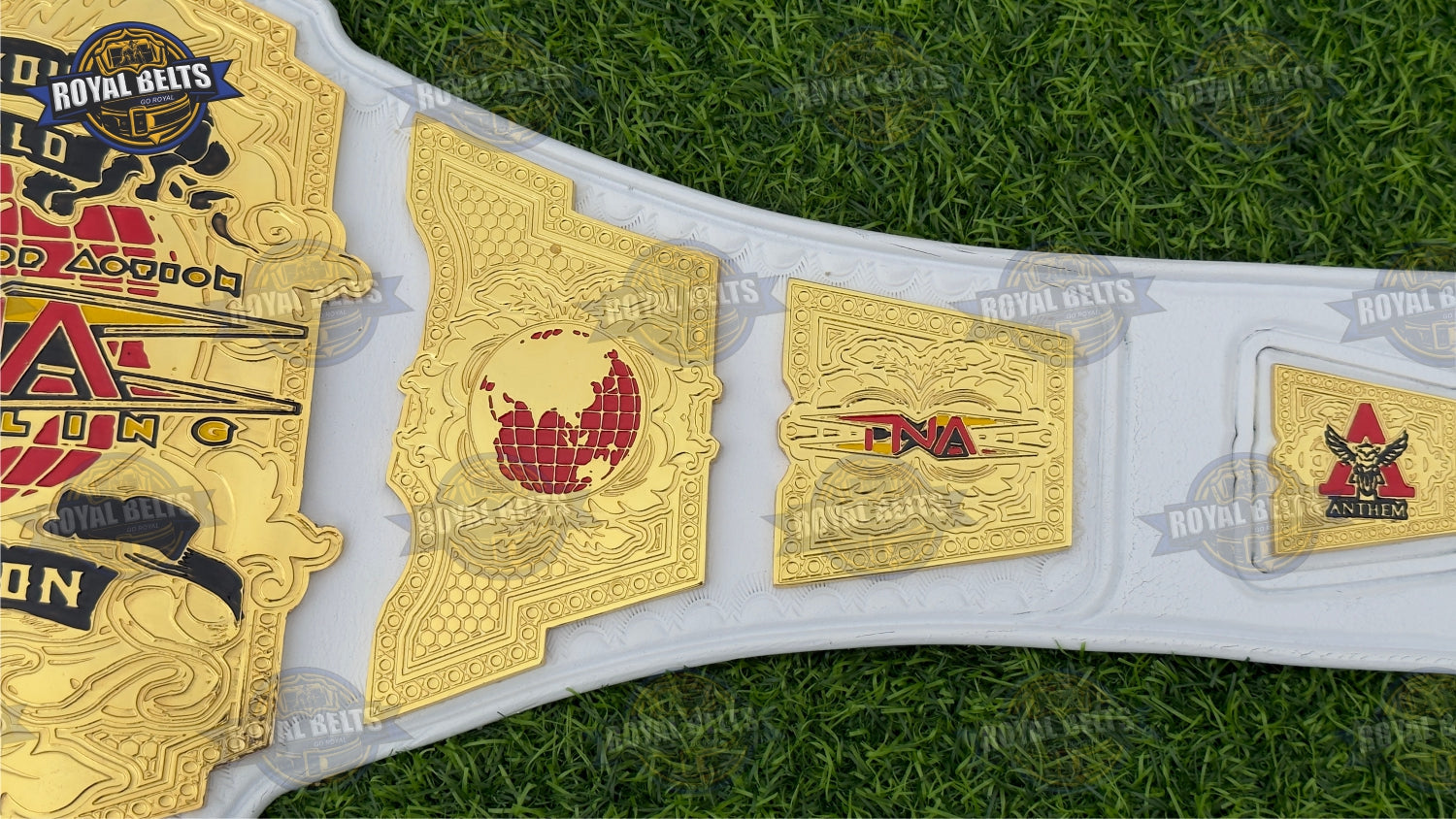 TNA World Knockouts Wrestling Title Belt with beveled gold edges and custom design