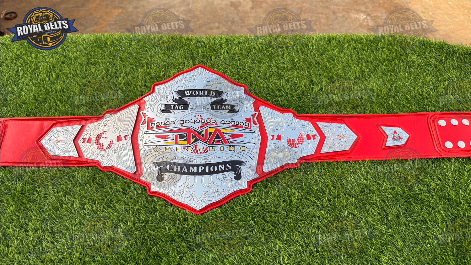 TNA World Title Belt with beveled nickel edges and premium craftsmanship