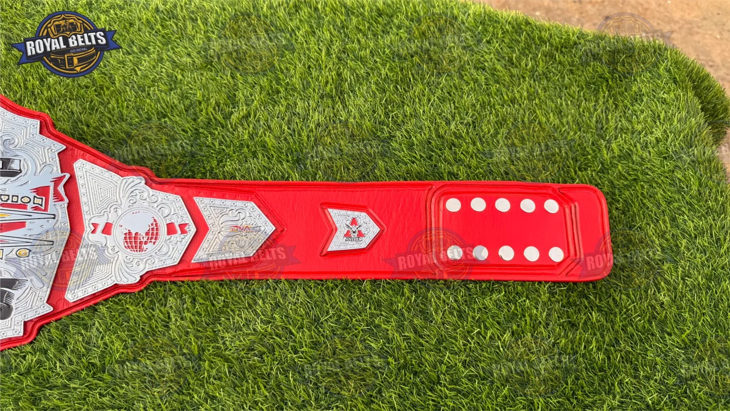 TNA World Tag Team Belt with premium nickel finish and detailed side plates