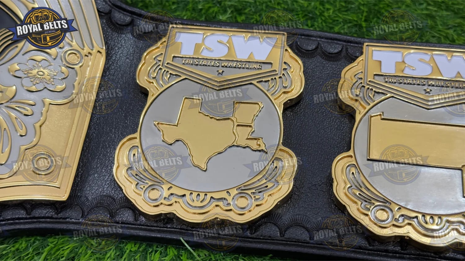 TSW heavyweight championship belt HD with premium leather strap and engraved plates