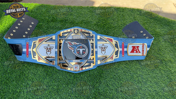 Titans Legacy title belt replica featuring HD CNC engraved center plate Crafted by Royal Belts