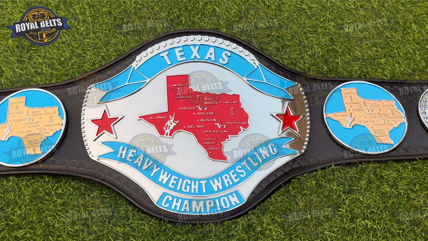 Texas Heavyweight Wrestling Championship HD CNC belt featuring beveled edges, premium strap, professional finish