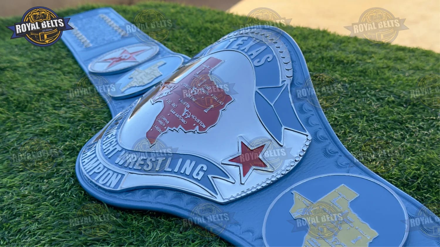 Texas Heavyweight Wrestling Championship Title Belt balanced championship weight with durable plates