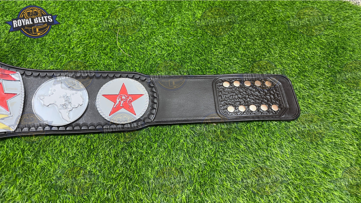 Texas Heavyweight Wrestling Championship Title Belt precision cut plates with beveled polished edges