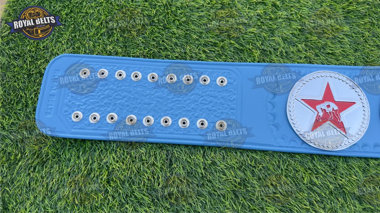 Texas Heavyweight Wrestling Championship Title Belt layered center plate with CNC cut side plates