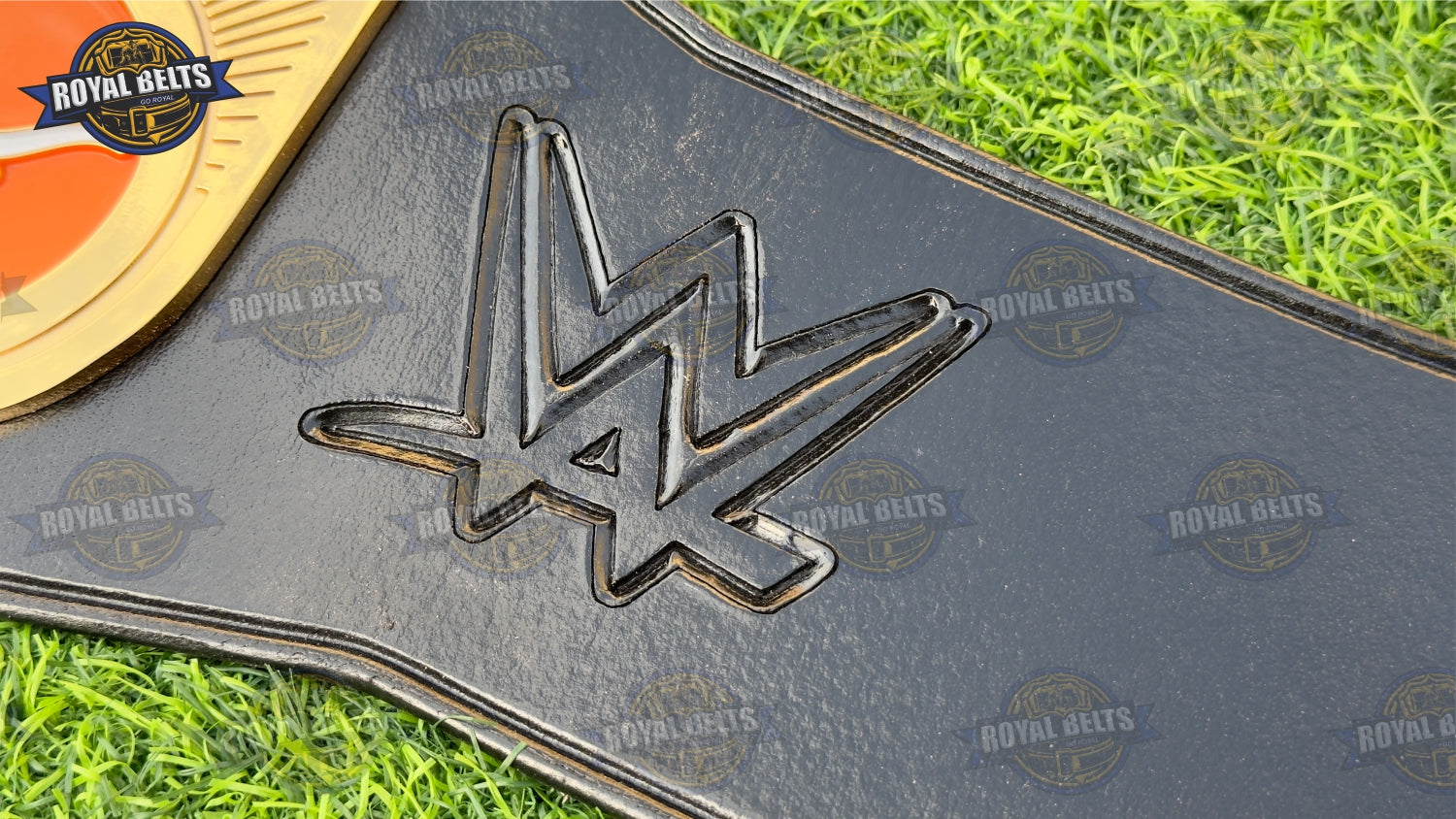 Championship belt Texas Longhorns edition with precision CNC plates, stitched leather backing