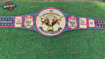Brahma Bull Heavyweight Championship Belt featuring The Rock logo and mirror polished gold plates Designed by Royal Belts
