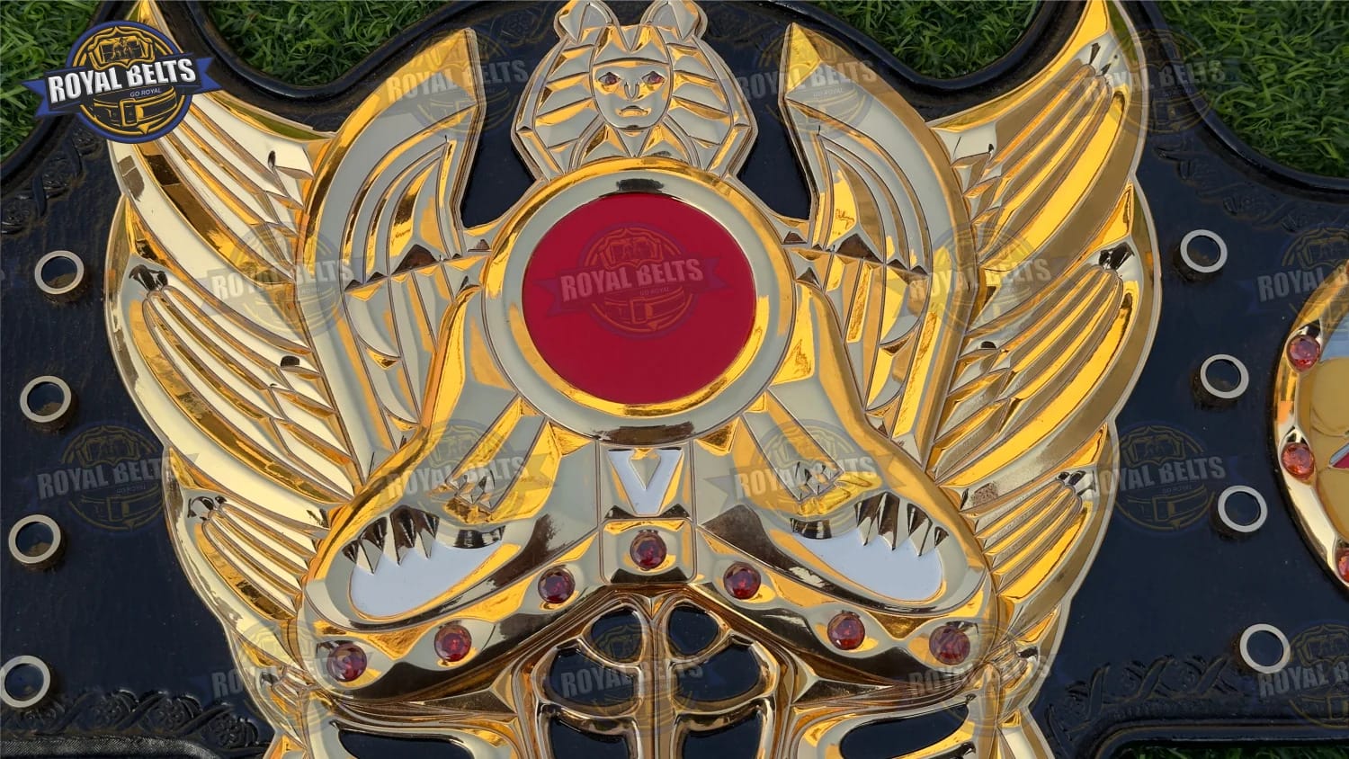 Tiger Mask Naoto Championship Belt showcasing raised lettering and detailed 3D engraving Made by Royal Belts 