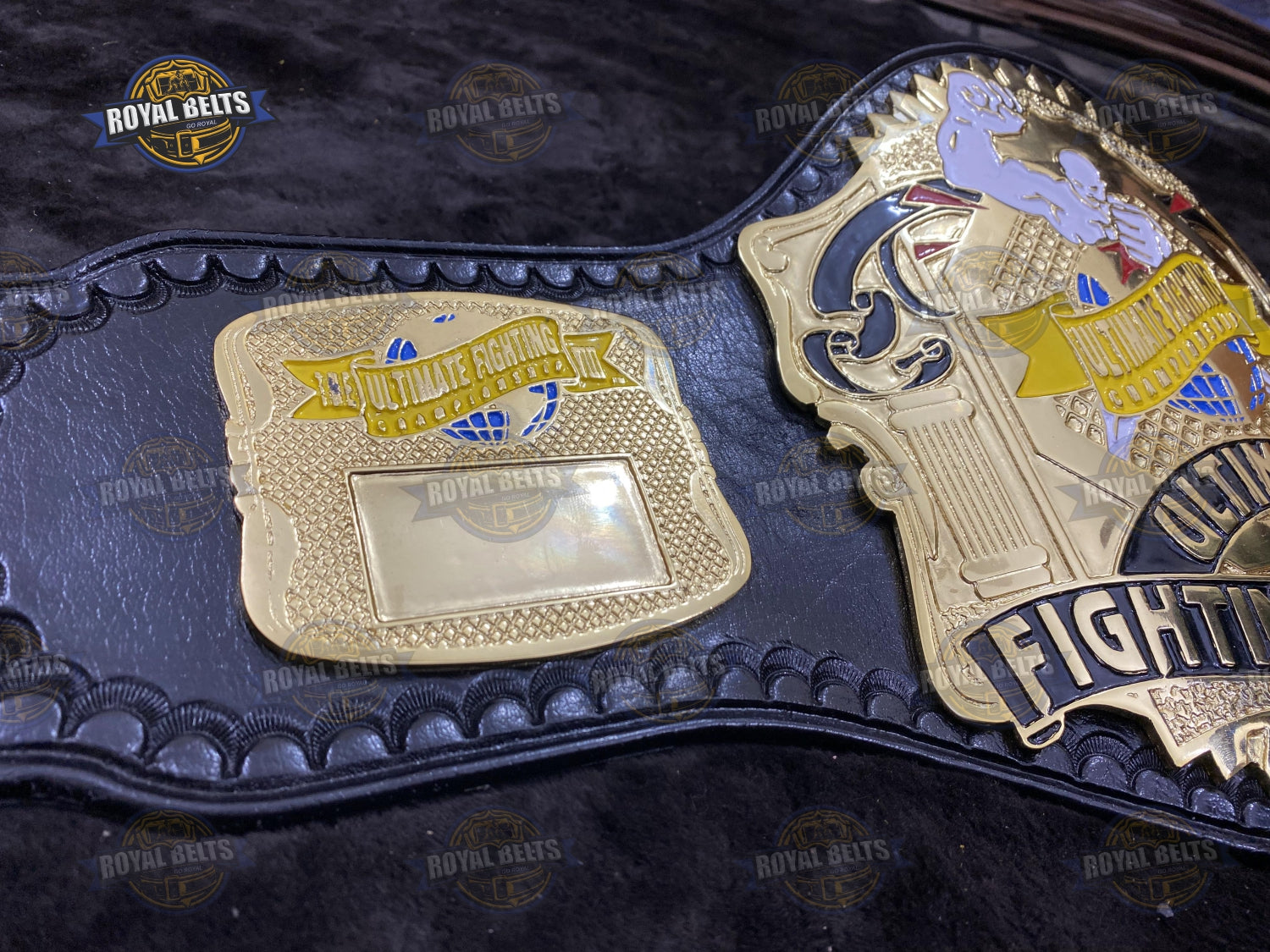 UFC Championship Title Belt layered center plate with HD CNC engraved UFC logos