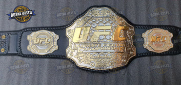 UFC Triple Layer Championship Title Belt HD CNC engraved UFC logo with triple layer gold center plate Made by Royal Belts