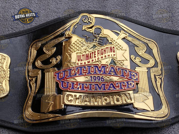 UFC Title Belt featuring engraved UFC logo and mirror finished gold plates