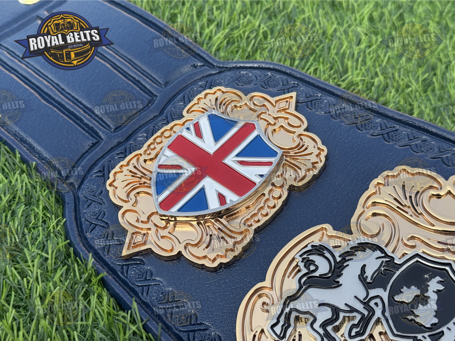 UKPW Custom Championship Title Belt HD CNC made from solid metal plates with stitched leather backing