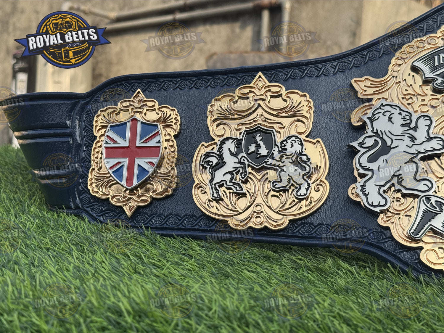 UKPW Custom Championship Title Belt HD CNC featuring luxury gold tone and flexible leather fit