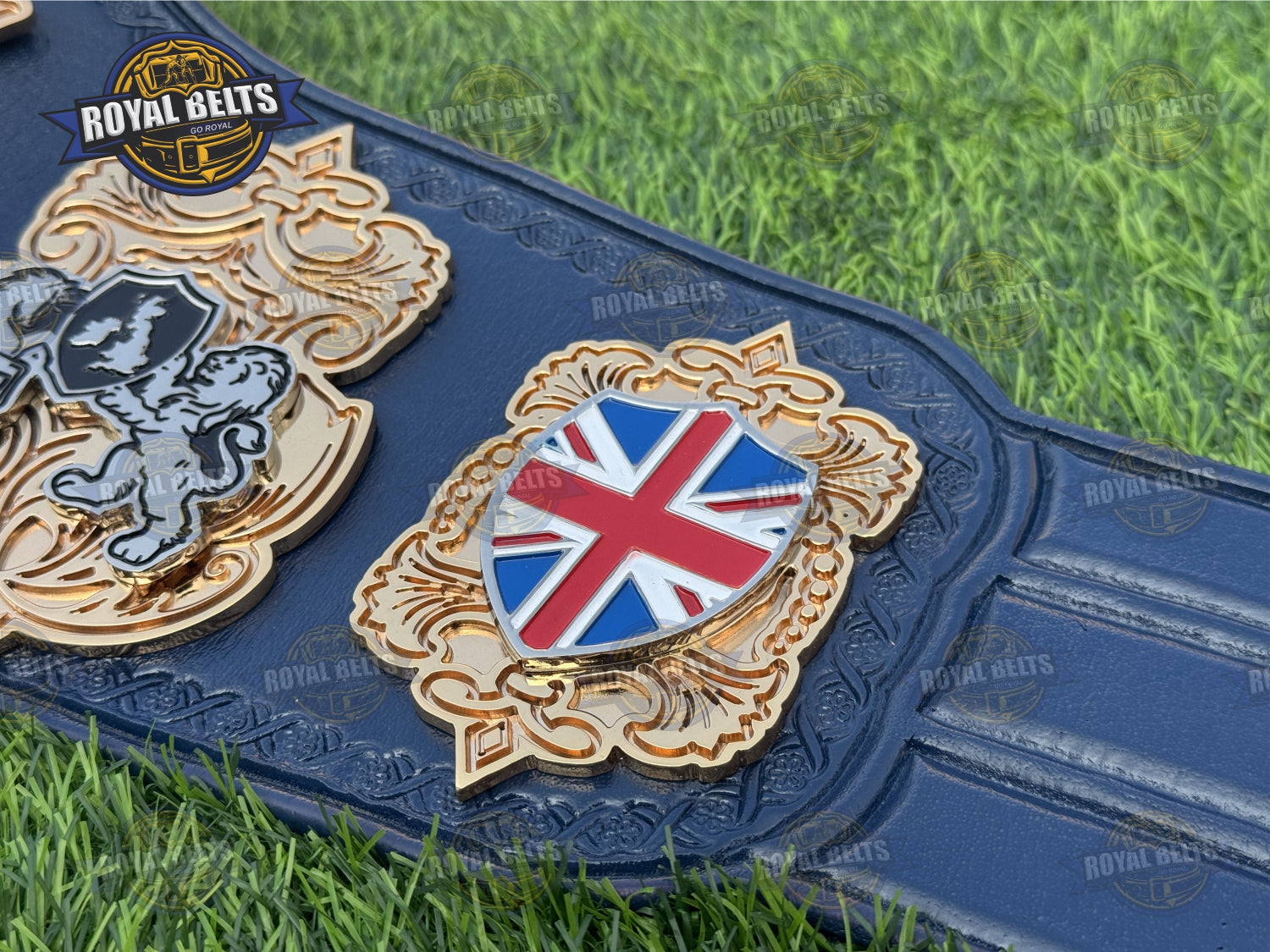 UKPW Custom Championship Title Belt HD CNC with layered plate design and crisp engraved borders