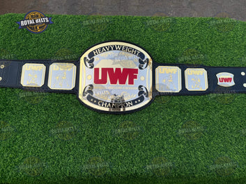 Heavyweight Wrestling Championship Title Belt raised federation logo with engraved side plates Crafted by Royal Belts