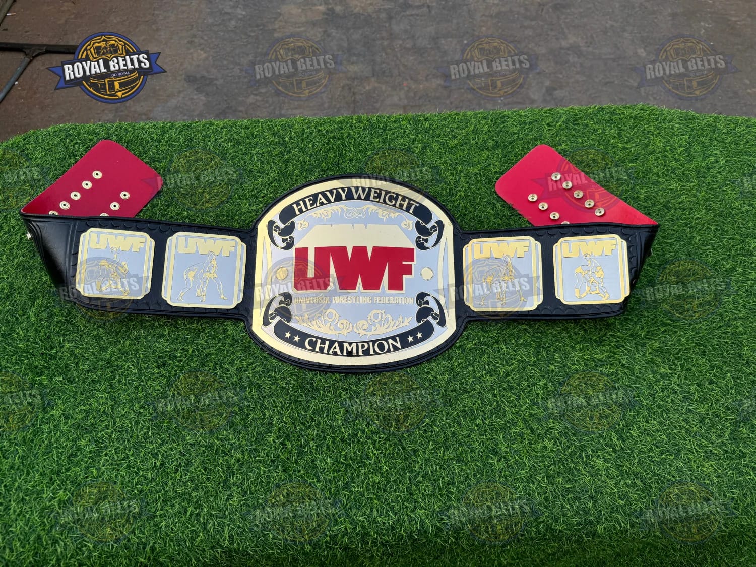 Wrestling Championship Title Belt heavyweight dual plates with ornate detailing Made by Royal Belts