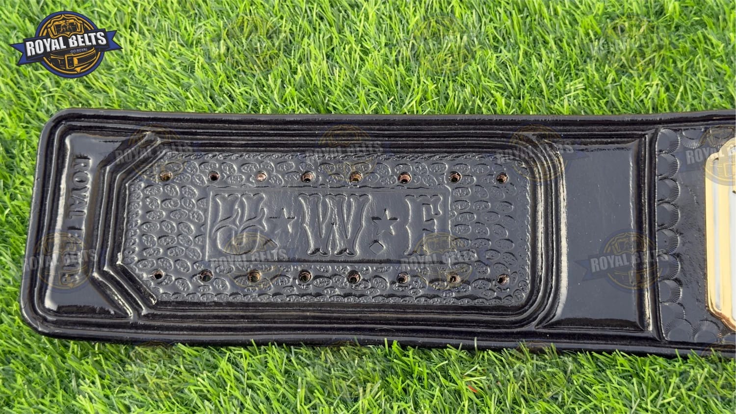 UWF Heavyweight Title Belt HD CNC mirror finished center plates with bold engraved text