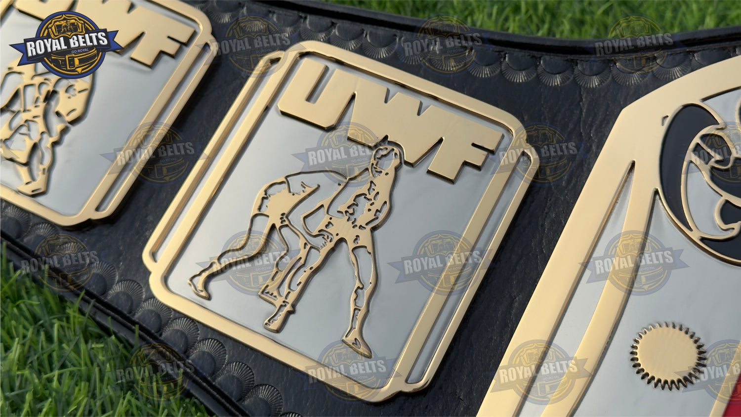 Wrestling Championship Title Belt  CNC professional display quality with mirror polished gold plates