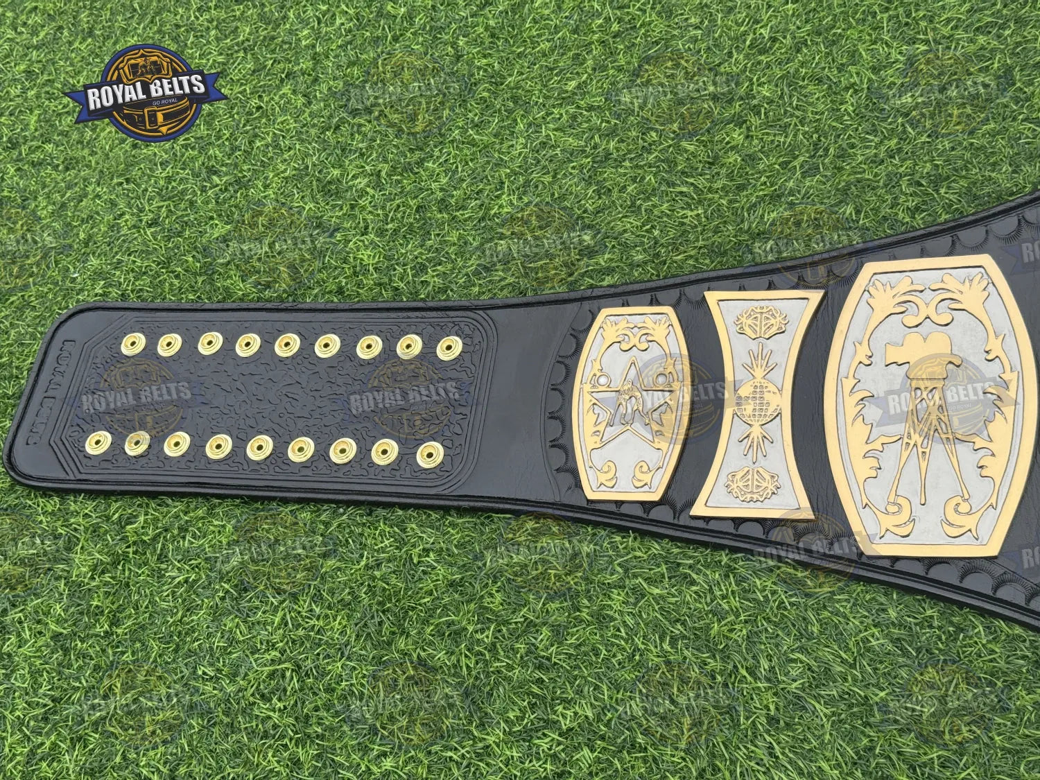 NWA UWF Television Championship Title Belt HD CNC beveled edges with reinforced snap fasteners for secure fit