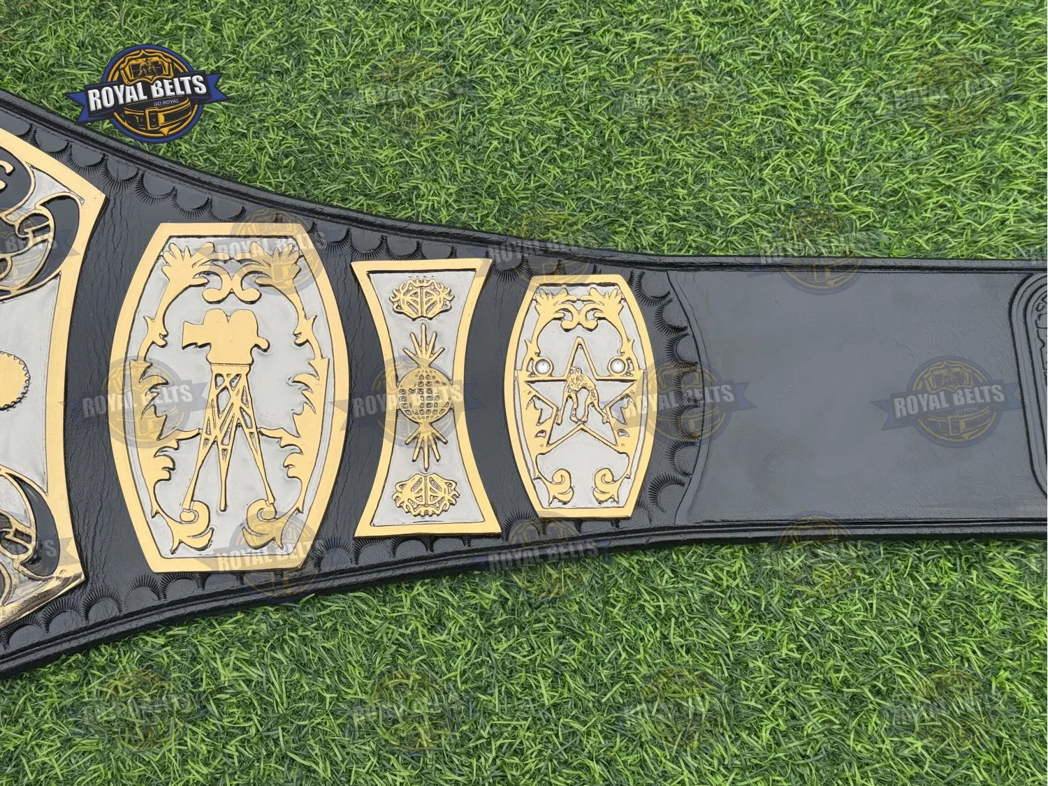 NWA UWF Television Championship Title Belt HD CNC layered center and side plates with detailed engraved accents