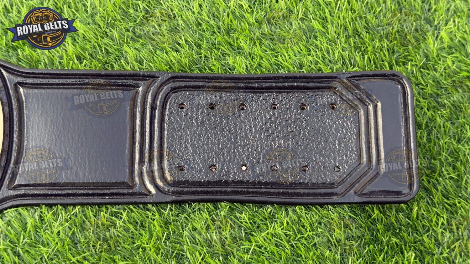 UWF TV wrestling belt featuring engraved corner plates, high quality dual tone, stitched leather backing