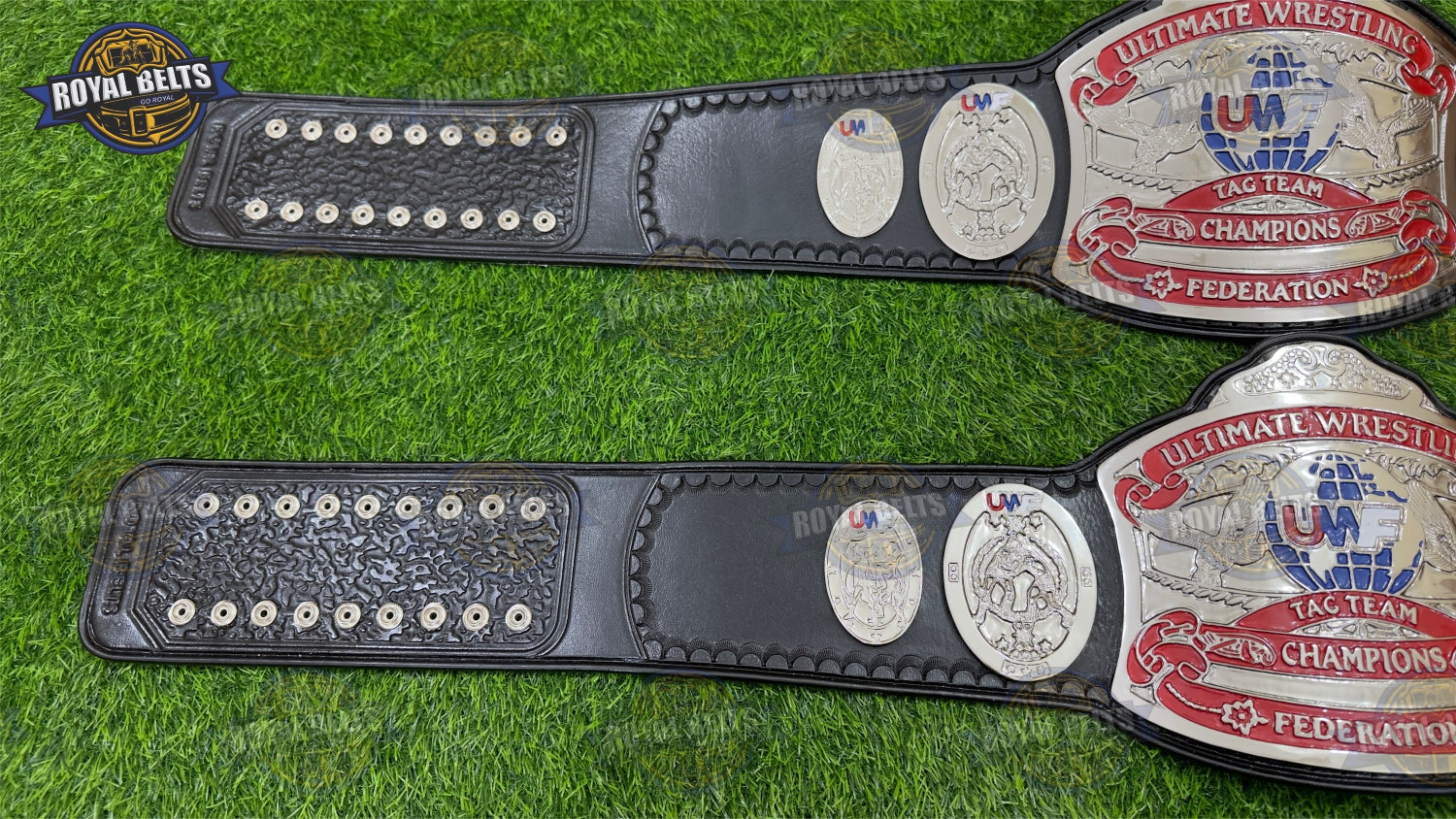 Ultimate Tag Team Championship Title Belt heavyweight nickel plates with engraved side designs