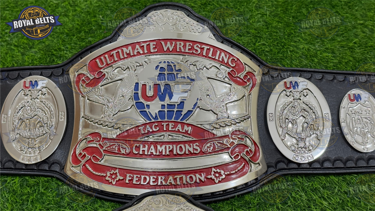 Tag Team Championship Title Belt dual engraved eagle designs on premium original leather strap 