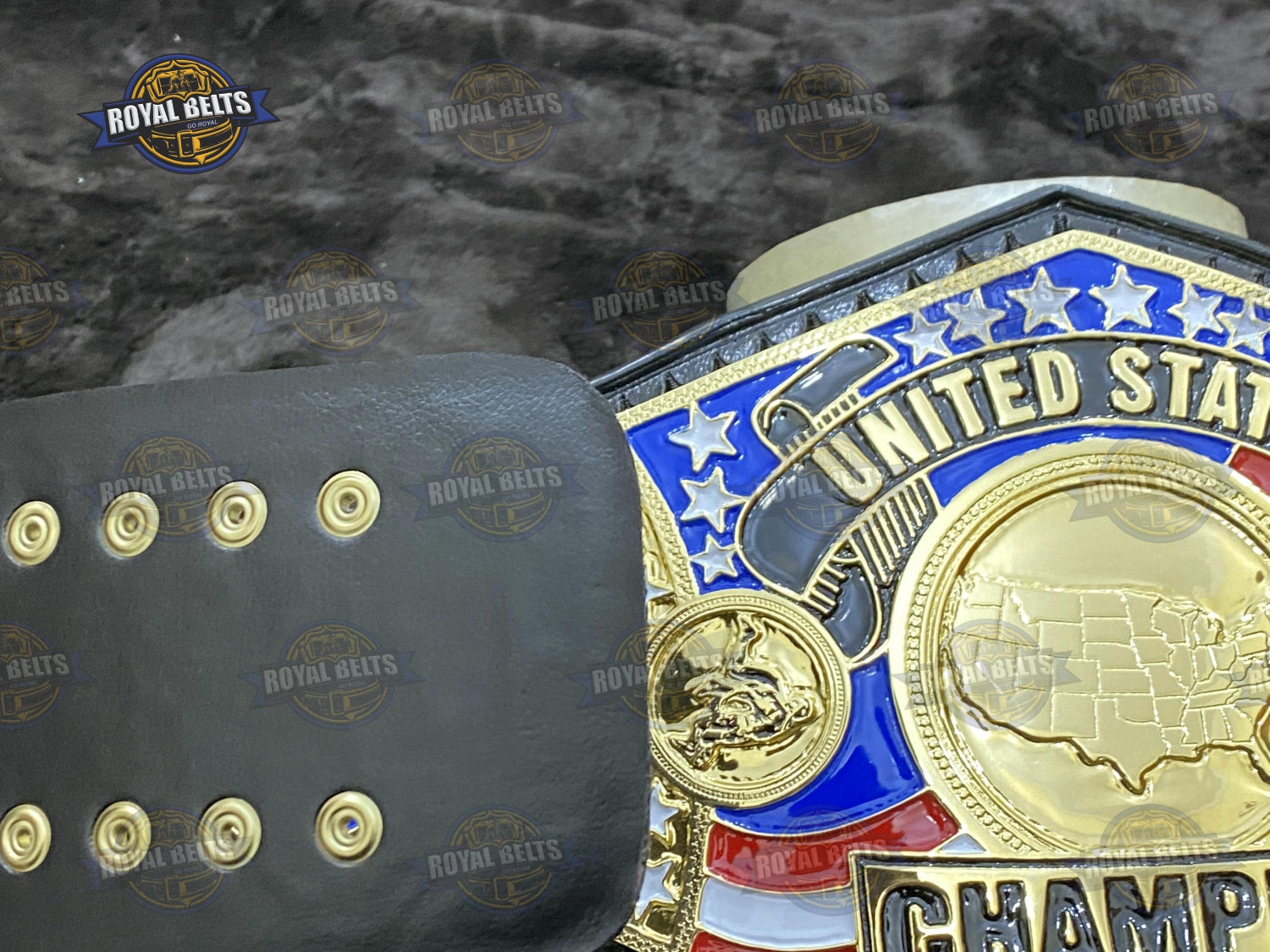 Championship Title Belt classic heavyweight belt design with gold plates