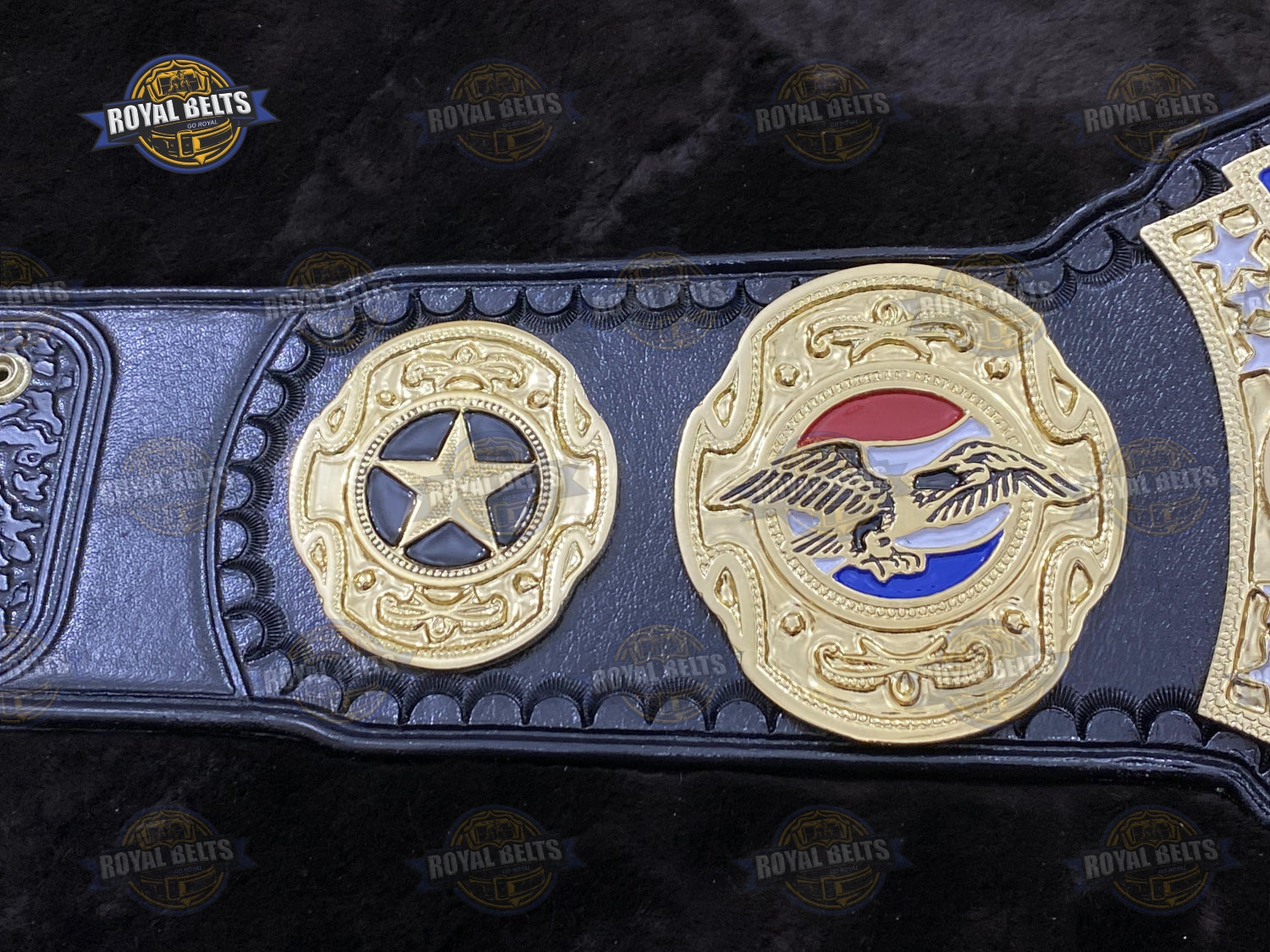 Championship Title Belt premium stitched leather strap with mirror finished center