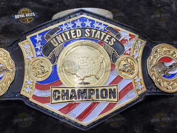 United States Championship Title Belt high relief engraved eagle with bold center design Crafted by Royal Belts