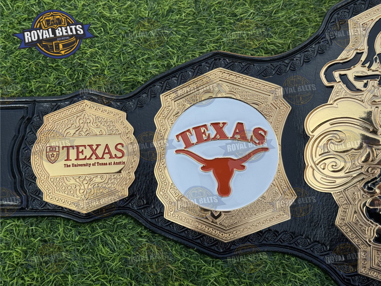 University of Texas Longhorns WWE Legacy Championship HD CNC with snap closure and stitched strap