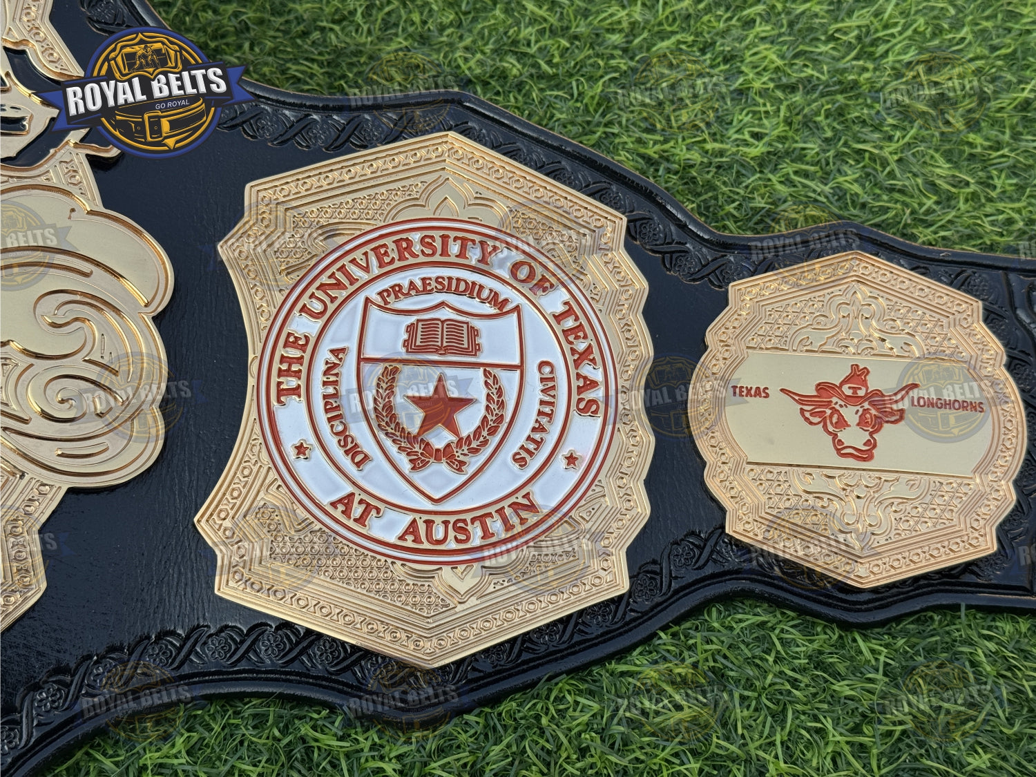 University of Texas Longhorns WWE Legacy Championship HD CNC belt with beveled plate edges