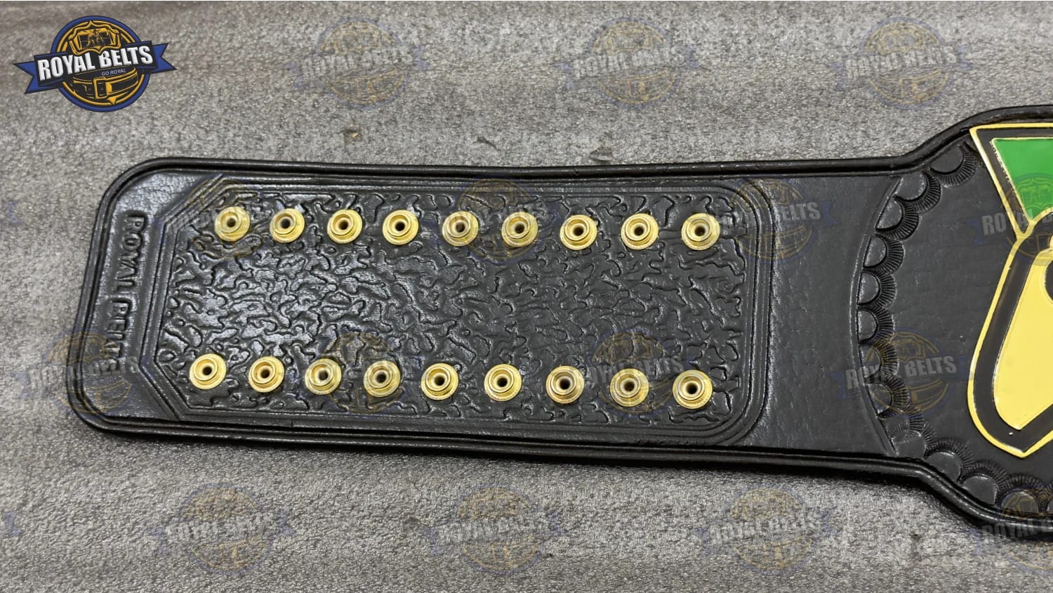 VENOMOUS Title Belt flexible black leather strap with layered HD CNC plates