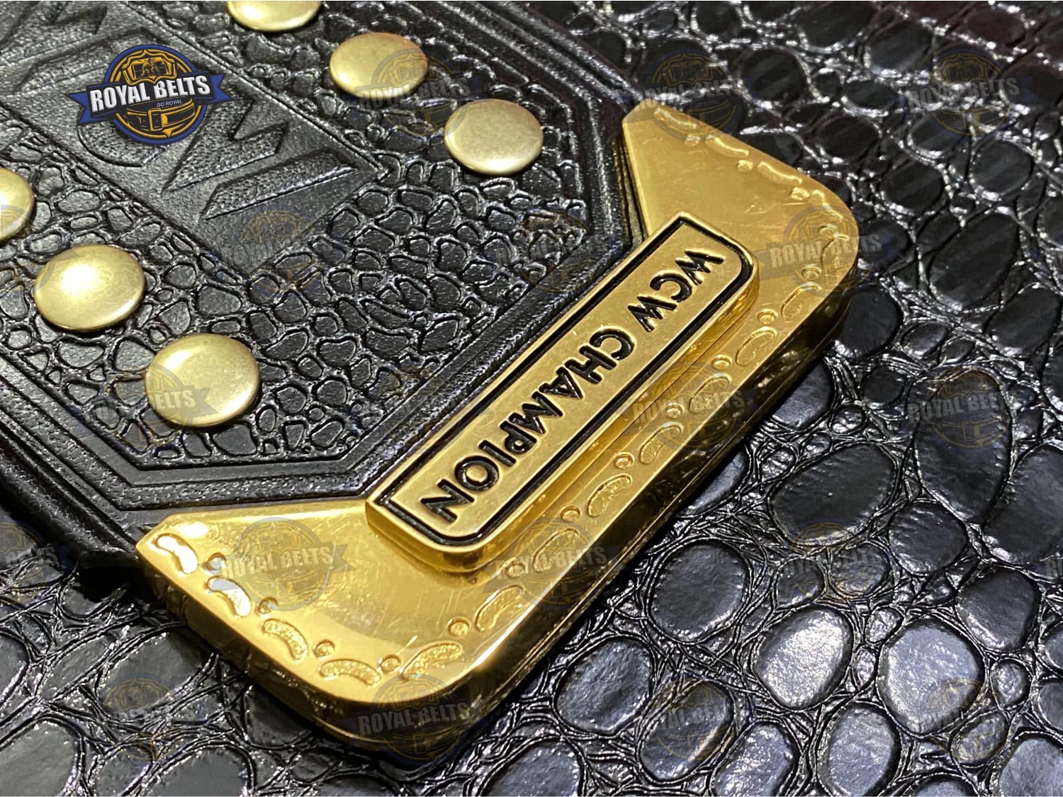 WCW World HD CNC championship belt polished gold tone plates