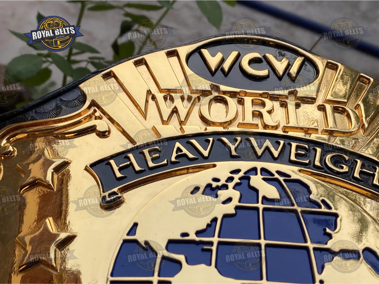 WCW World championship title belt premium HD CNC engraving and leather strap Crafted by Royal Belts 