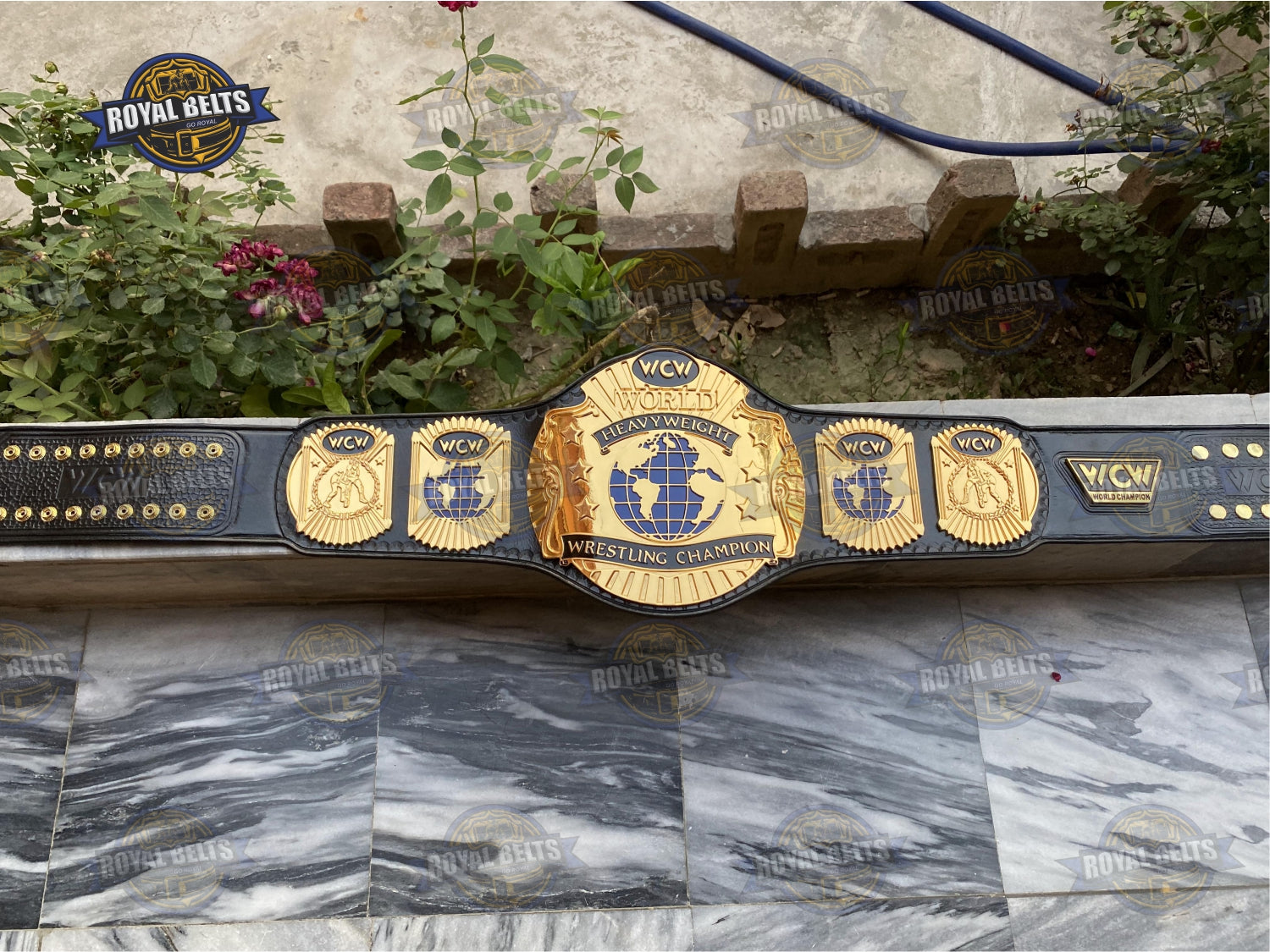 WCW World premium CNC championship title belt with polished plates