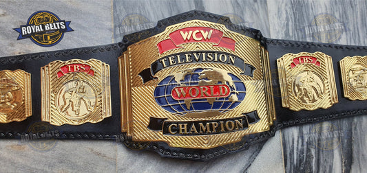 WCW World Television championship belt classic wrestling design Manufacture by Royal Belts 