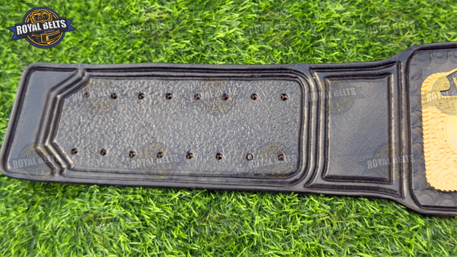 WCW TV belt HD CNC with thick embossed center plate, layered gold side plates, premium black leather strap 